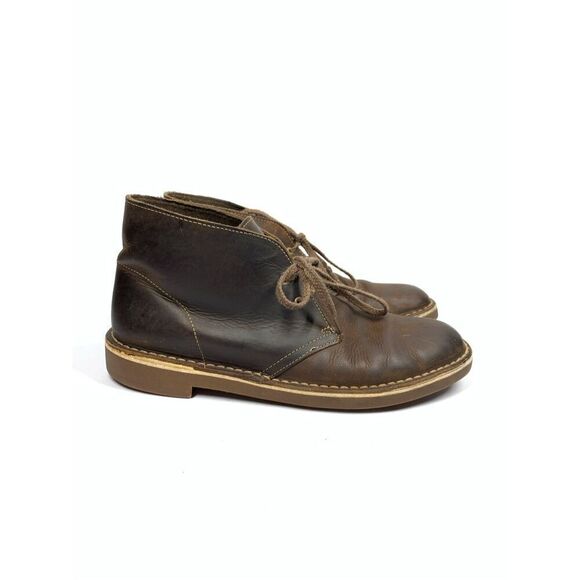 Clarks Bushacre 2 Dark Brown Leather Chukka Boots Size Mens Size 8.5